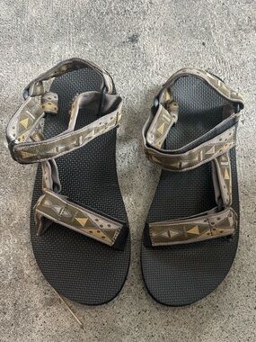 Mens Teva Sandal Straps in Olive Green and Brown